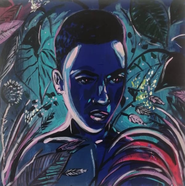 Omar Mahfoudi painting. Moroccan Artist. Contemporary art. Acrylic and ink on paper and canvas. Figurative. Abstraction. Cinematic paintings. Dreamy. Bold colours. Ink on paper.