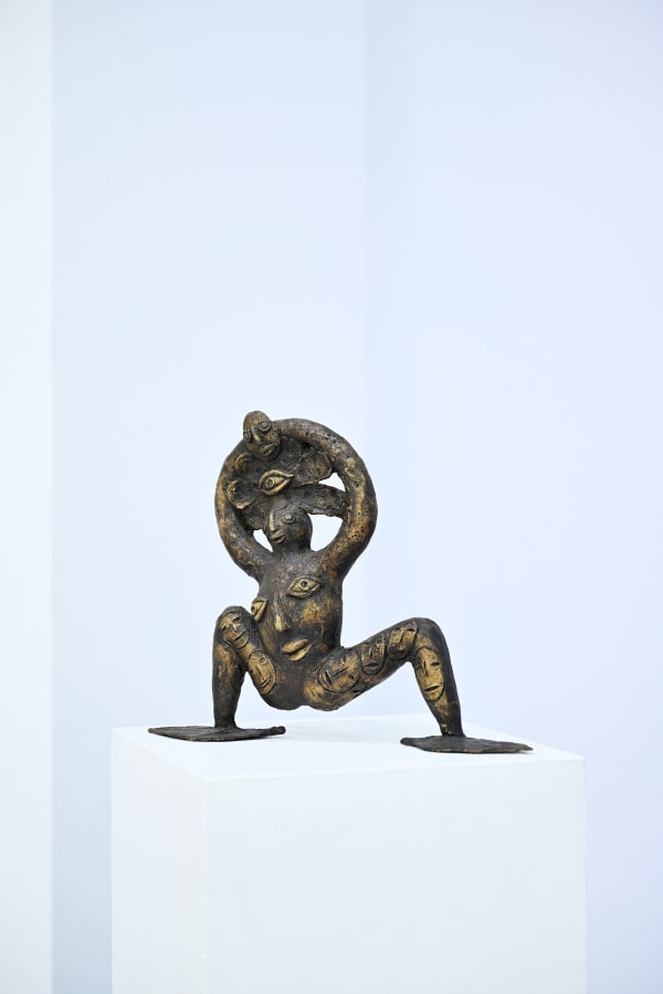 Hervé Yamguen sculpture. Bronze. Historical Cameroonian artist. Abstract figurative. AFIKARIS Gallery. Contemporary African Art in Paris. Cercle Kapsiki.