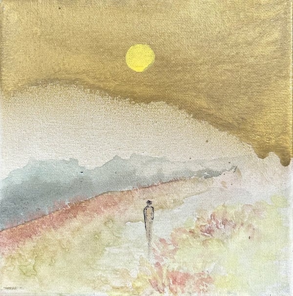 Omar Mahfoudi. Golden painting. AFIKARIS Gallery. African Contemporary Art in Paris