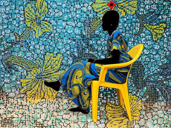 Saidou Dicko photograph. Burkinabè Artist. Contemporary African Art in Paris. AFIKARIS Gallery. Self-taught artist. Painted photography. Echoes to Peulh tradition. Figurative and poetic photography.