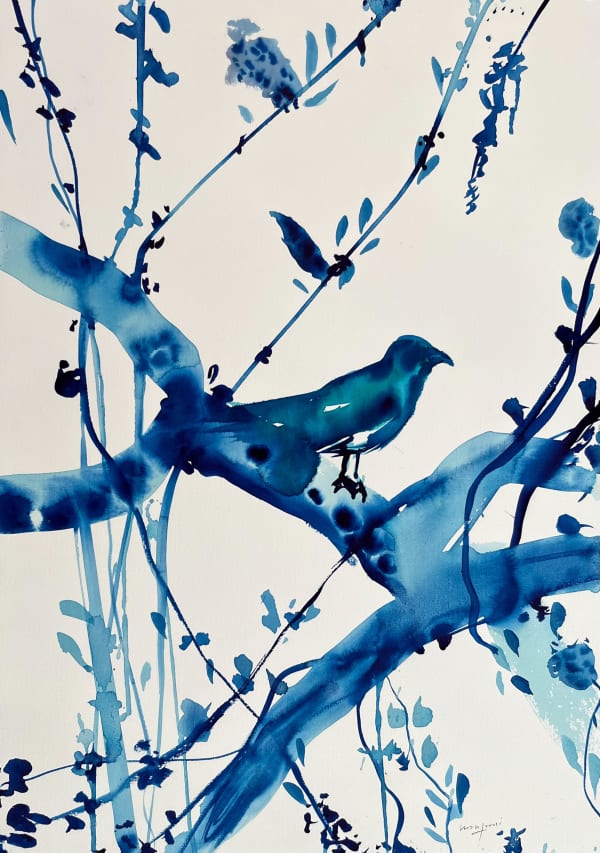 Omar Mahfoudi painting. Moroccan Artist. Contemporary art. Acrylic and ink on paper and canvas. Figurative. Abstraction. Cinematic paintings. Dreamy. Bold colours. Ink on paper.