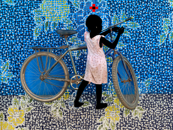 Saidou Dicko photograph. Burkinabè Artist. Contemporary African Art in Paris. AFIKARIS Gallery. Self-taught artist. Echoes to Peulh tradition. Figurative and poetic.