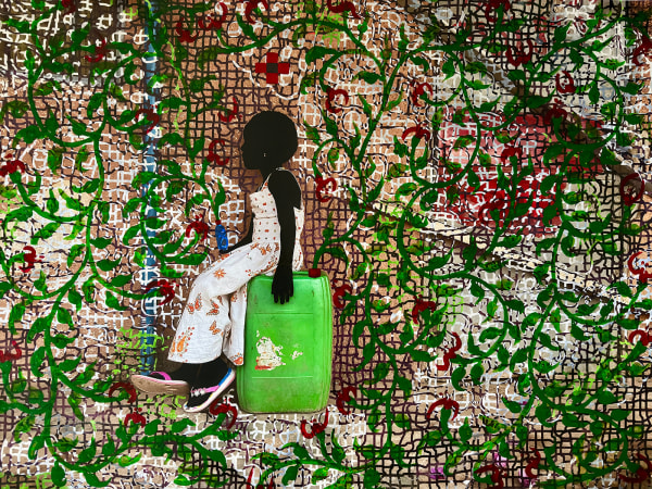 Saidou Dicko photograph. Burkinabè Artist. Contemporary African Art in Paris. AFIKARIS Gallery. Self-taught artist. Painted photography. Echoes to Peulh tradition. Figurative and poetic photography. Contemporary African art. Art Contemporain Africain