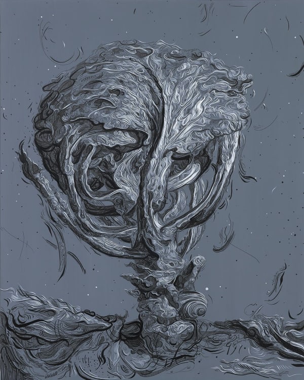 Glenn Brown, Drawing/Painting 35 (after De Heer), 2015