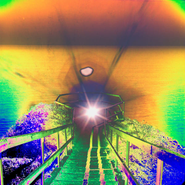 Jason Engelund, Sunscapes, Icarus Survives, Purple Gold Sun Path into the Sun, 2020