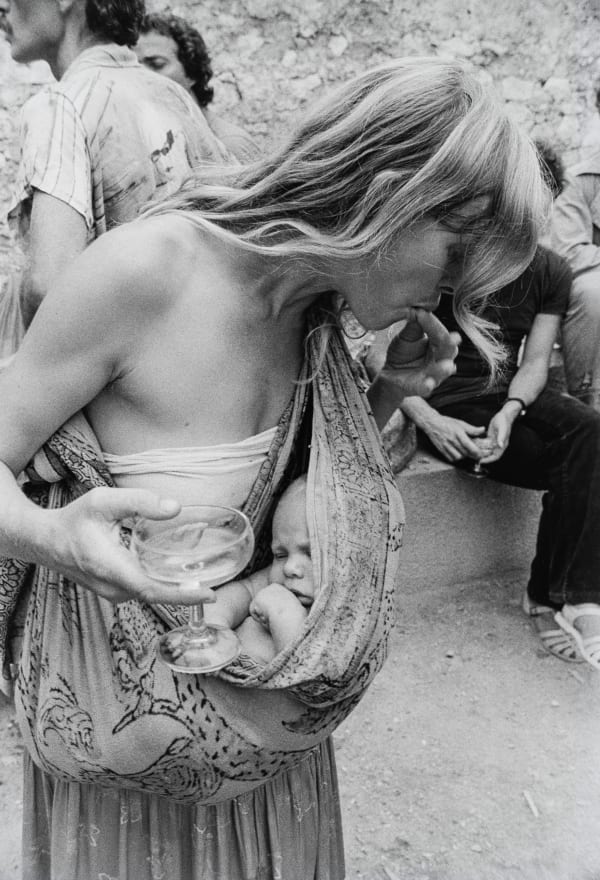 Oriol Maspons, Jan and Baby Zoltan at a party in Dalt Vila, Ibiza, Spain, 1978