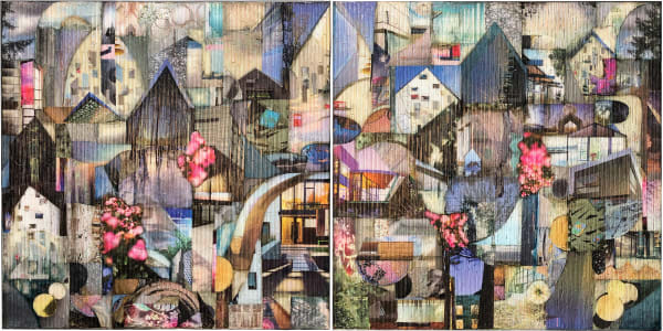 Madonna Phillips, 36" Urban Overstory Diptych , 2019