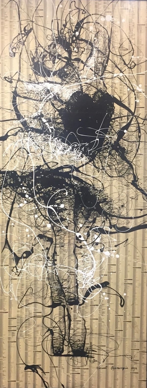 Vincent Osemwegie, Our lives on paper IX, 2016