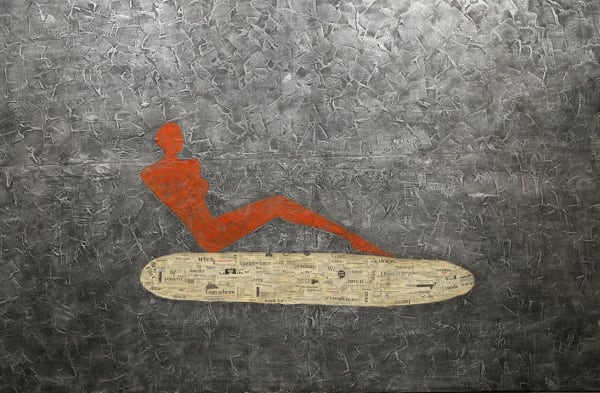 Ronex Ahimbisibwe Seated Nude, 2016 Acrylics and Mixed Media on Canvas 140x200x2 cm