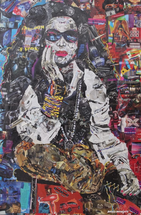 Dario Manjete In the Meantime, 2017 Paper Collage on Canvas 180 x 120 x 4 cm