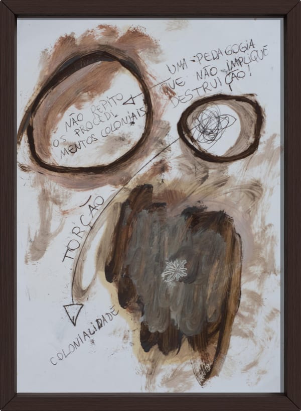 Ana Raylander Destruição - Série Trabalhos escolares, 2018/2024 Monotipia e tinta óleo sobre papel 42 x 29 cm (sem moldura)