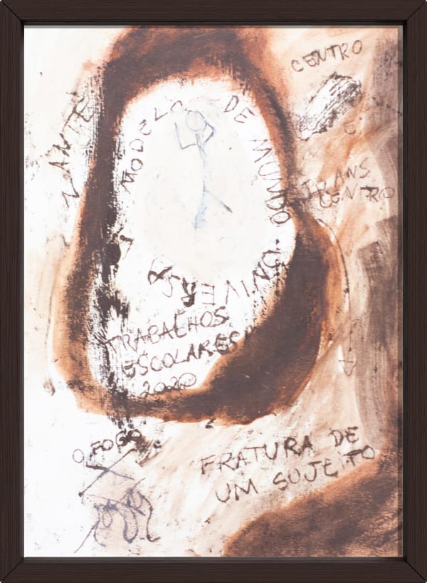 Ana Raylander Fratura - Série Trabalhos escolares, 2018/2024 Monotipia e tinta óleo sobre papel 29 x 21 cm (sem moldura)