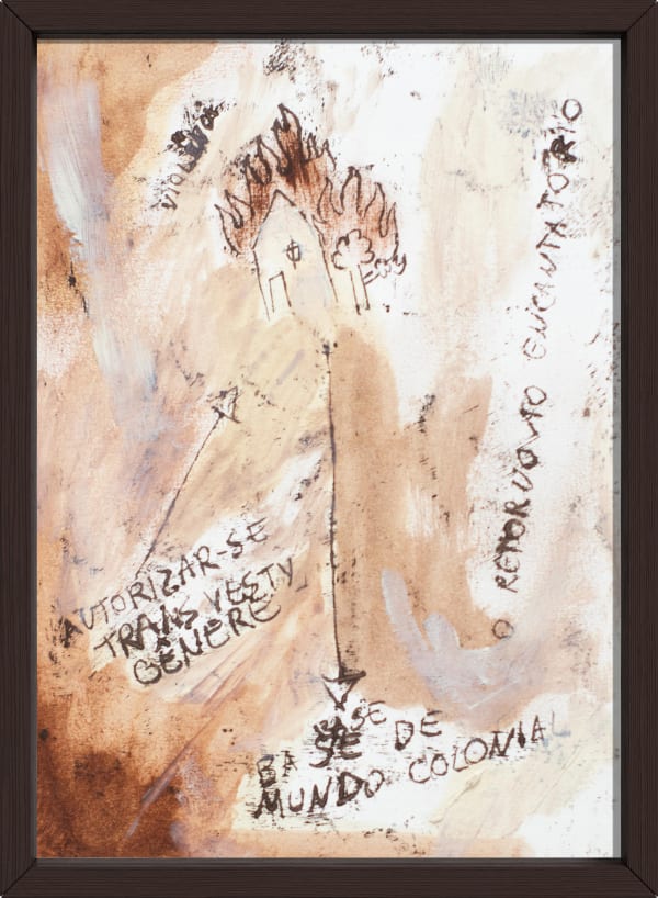 Ana Raylander Retorno ao encantatório - Série Trabalhos escolares, 2018/2024 Monotipia e tinta óleo sobre papel 29 x 21 cm (sem moldura)