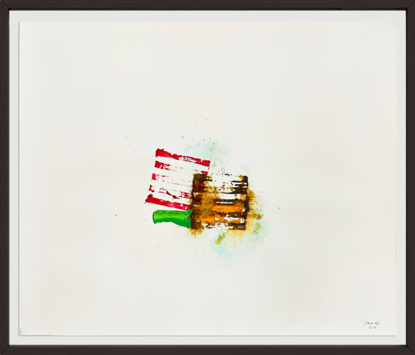 José Bechara Sem título, 2024 Acrílica e oxidação de metal sobre papel 104 x 126 cm (sem moldura) / 109 x 136 cm (com moldura)