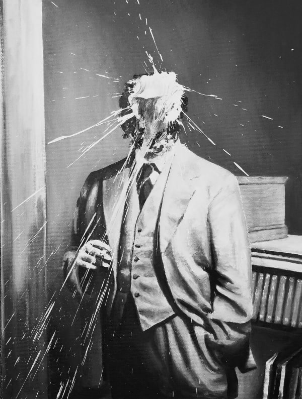 Alexander Adams, Man at a Bookcase, 2024