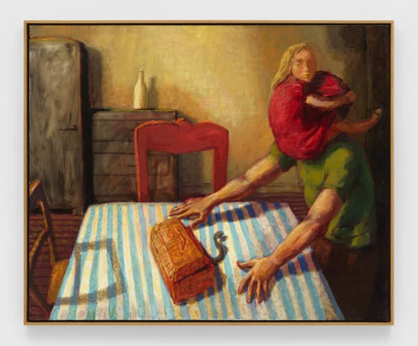 Hugh Steers Gold Box, 1988 Oil on canvas 54 1/8 x 65 1/2 in (137.32 x 166.37 cm) 55 3/4 x 67 1/2 x 2 1/2 in framed (141.6 x 171.5 x 6.4 cm framed)