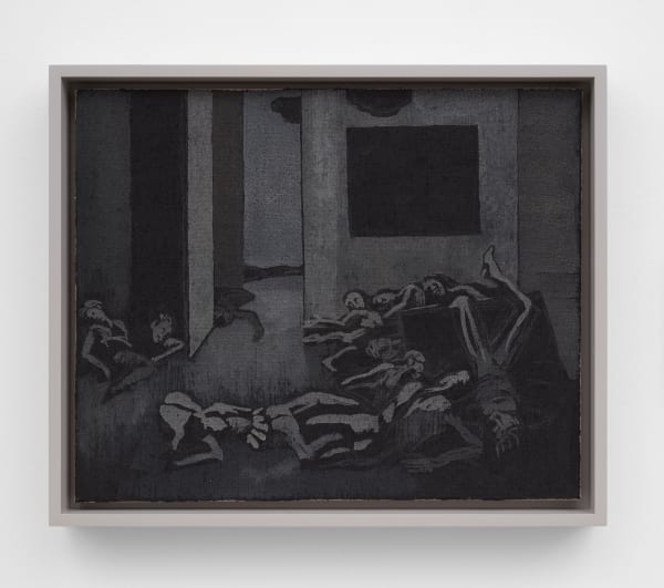 Carlos Vega Morebat et Dolebat II, 2020 Acrylic on canvas 13 x 16 in (33 x 40.6 cm) 14 3/8 x 17 3/8 x 2 in framed (36.5 x 44.1 x 5.1 cm framed)