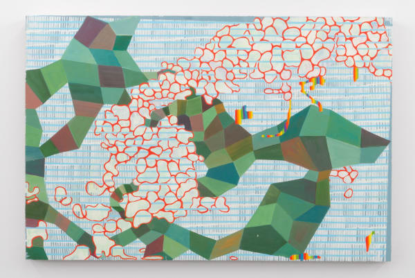 Lisa Corinne Davis Congruous Fantasy, 2017 Oil on panel 24 x 36 x 1 1/2 in (61 x 91.4 x 3.8 cm)