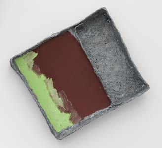 Kianja Strobert 43, 2021 Metal lathe, papier mâché, acrylic paint, and paper Approx 24 1/2 x 22 1/4 x 4 1/8 in (62.2 x 56.5 x 10.5 cm)