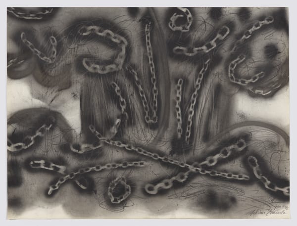 Melvin Edwards Untitled, 1982 Mixed media on paper 30 1/8 x 40 in (76.51 x 101.6 cm) 33 1/4 x 43 1/4 x 1 5/8 in framed (84.5 x 109.9 x 4.1 cm framed)