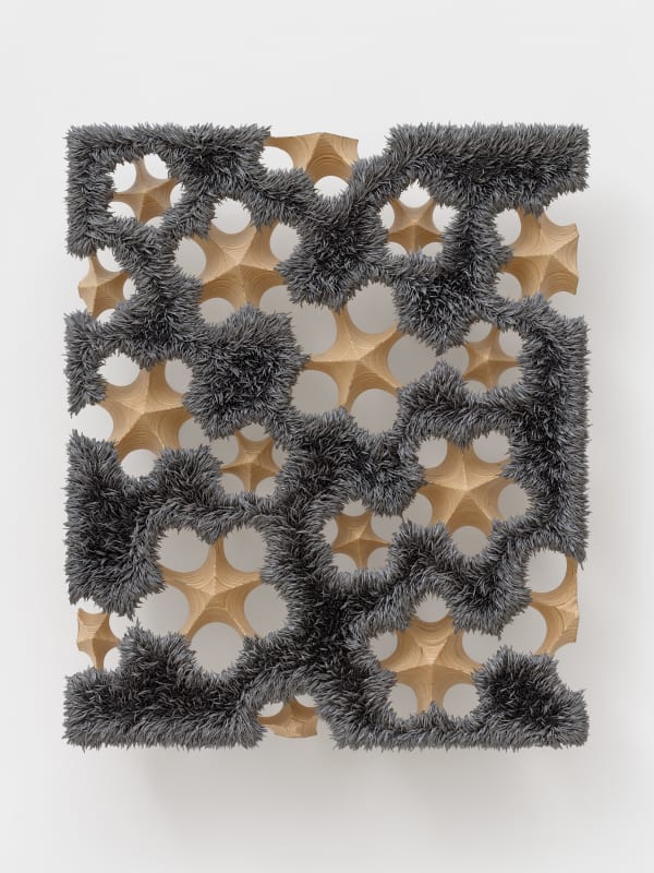 Donald Moffett Lot 062525 (nature cult, first snow), 2025 Oil on linen on panel with steel hardware 22 1/2 x 19 x 2 1/4 in (57.1 x 48.3 x 5.7 cm) 22 1/2 x 19 x 6 in with steel hardware (57.1 x 48.3 x 15.2 cm with steel hardware)