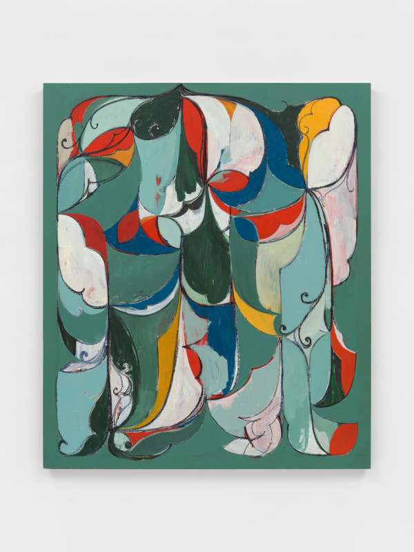 Kamrooz Aram Untitled (Arabesque Composition), 2022-2023 Oil, oil stick, and pencil on linen 78 1/4 x 66 1/4 in (198.8 x 168.3 cm)