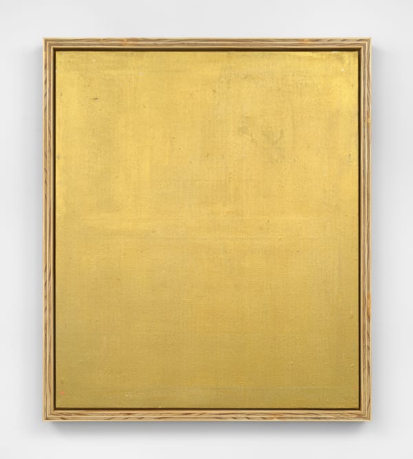 Karlos Cárcamo Kase Painting (P6), 2021 Latex and spray enamel, graffiti remover, and collage on canvas in reclaimed plywood frame 29 x 25 x 2 in framed (73.7 x 63.5 x 5.1 cm framed)