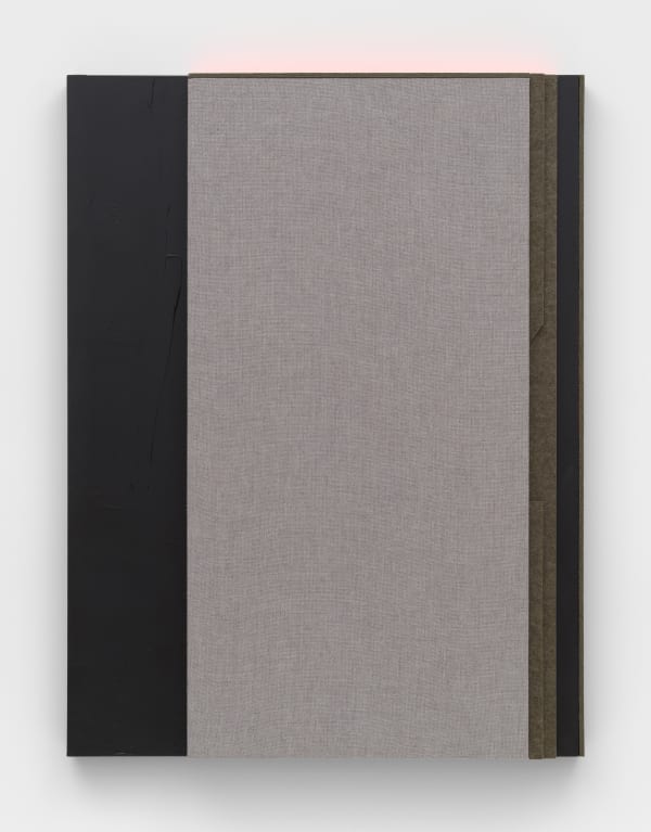 Jennie C. Jones Nocturne, Earth Tone, 2023 Acrylic, acoustic panel, and architectural felt on canvas 48 x 36 1/2 x 3 in (121.9 x 92.7 x 7.6 cm)