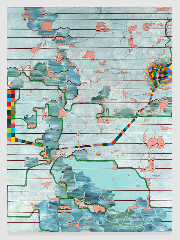 Lisa Corinne Davis Psychotropic Turf, 2015 Oil on canvas 54 1/4 x 40 in (137.8 x 101.6 cm)