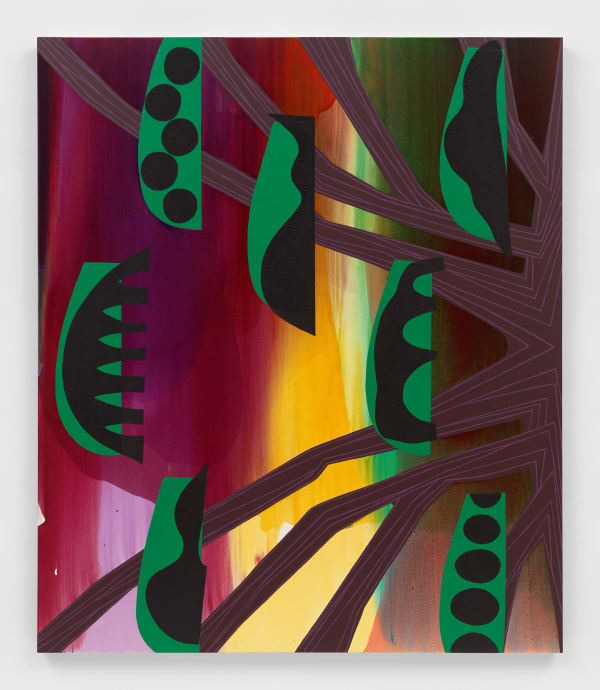 Carrie Moyer Spider Swag, 2018 Acrylic and glitter on canvas 84 x 72 in (213.4 x 182.9 cm)