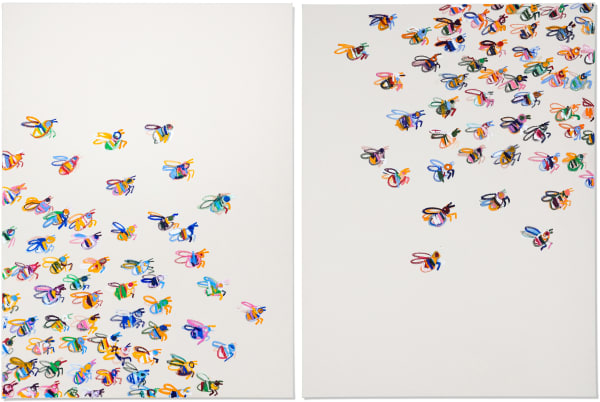 B.D. Graft, Bee Diptych, 2022