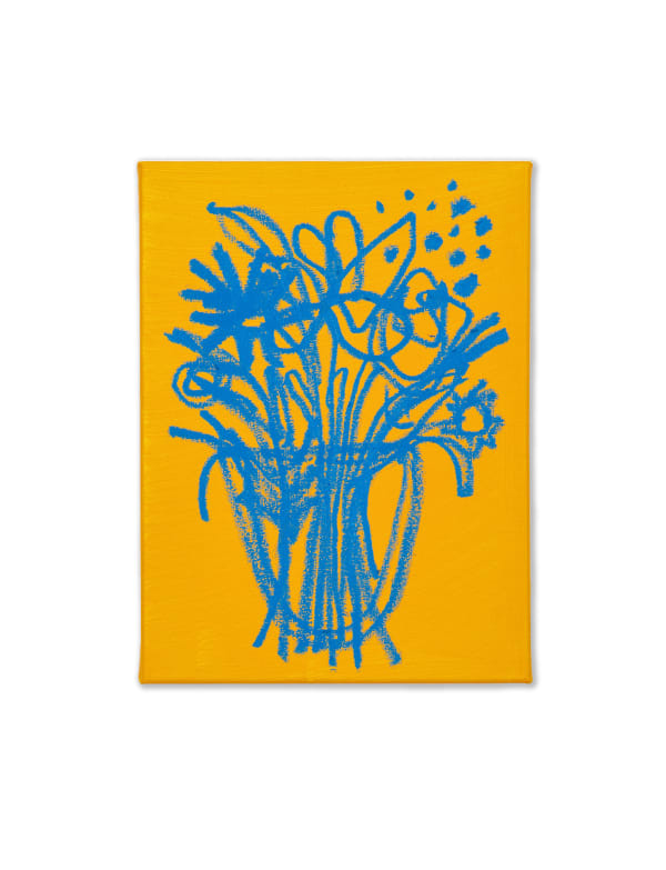 B.D. Graft, Blue on Yellow Bouquet, 2022