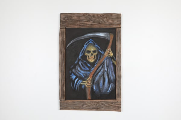 Paul Ferens, Death wearing a fresh blue cape, 2020
