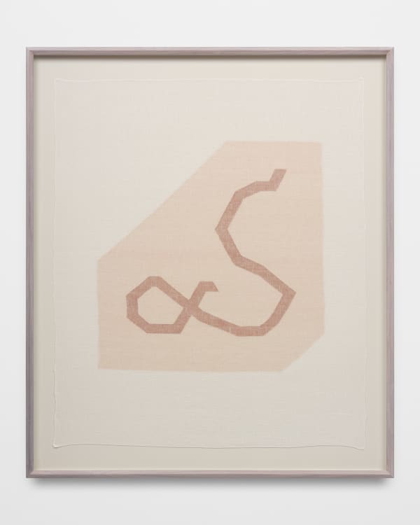 Ruth Laskey Twill Series (Loops 5), 2023 Hand-woven and hand-dyed linen 35 1/2 x 29 1/2 in 90.2 x 74.9 cm Framed: 40 7/8 x 34 7/8 in 103.8 x 88.6 cm