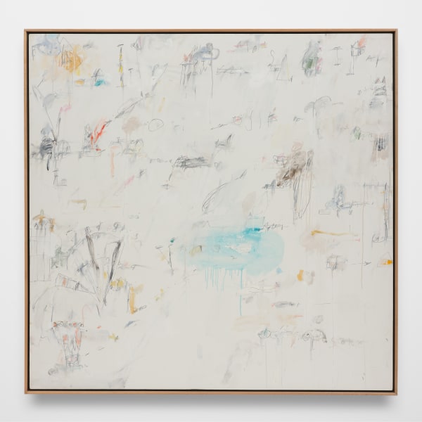 Kikuo Saito Blue Horn, 1995 Oil and crayon on canvas 60 1/2 x 61 7/8 x 2 in 153.7 x 157.2 x 5.1 cm
