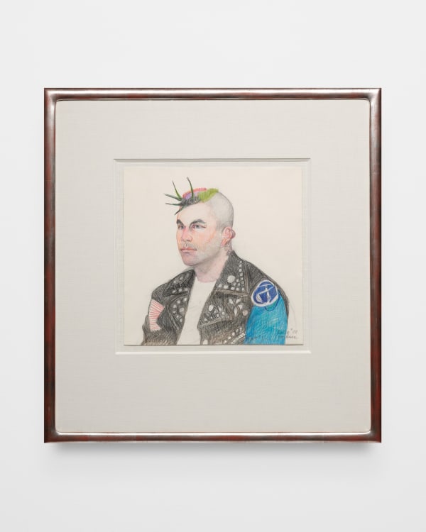 Beth Van Hoesen Billy (Spiked Hair), 1988 Colored pencil, graphite on paper 14 x 14 1/4 in 35.6 x 36.2 cm Framed: 28 1/4 x 26 3/4 in 71.8 x 67.9 cm