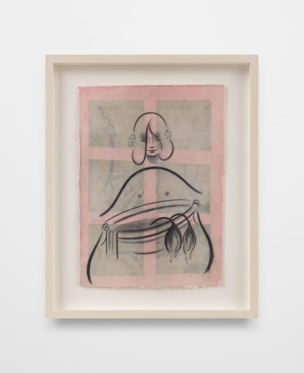 Koak Untitled, 2022 Graphite, casein, and Beva 371 on found paper and pearl grey rag paper and acrylic ink dyed fawn rag paper 12 1/4 x 9 in 31.1 x 22.9 cm Framed: 15 3/4 x 12 3/4 in 40 x 32.4 cm