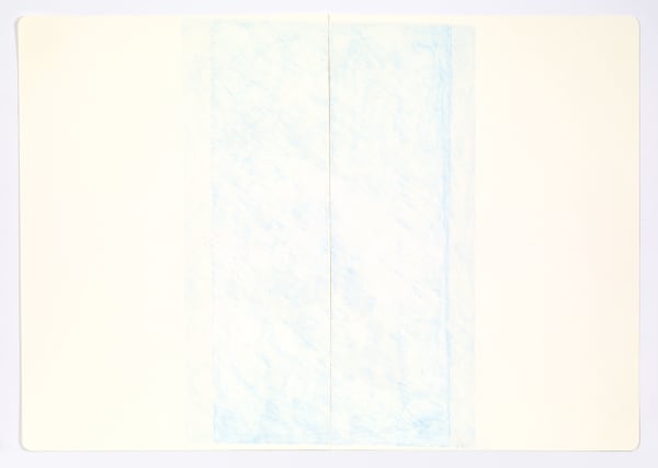 Jessica Dickinson here-now-know (notebook drawing for From: Know #7), 2021 Colored pencil on paper with linen tape 11 3/4 x 16 in 29.8 x 40.6 cm