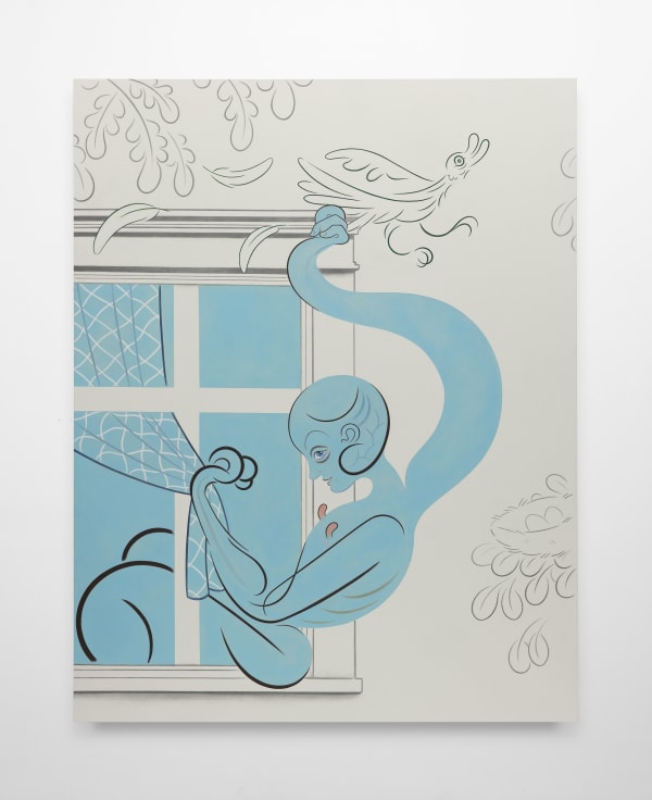 Koak Promenade, 2022 Oil, acrylic, Flashe, pencil, and graphite on canvas 108 1/2 x 84 in 275.6 x 213.4 cm