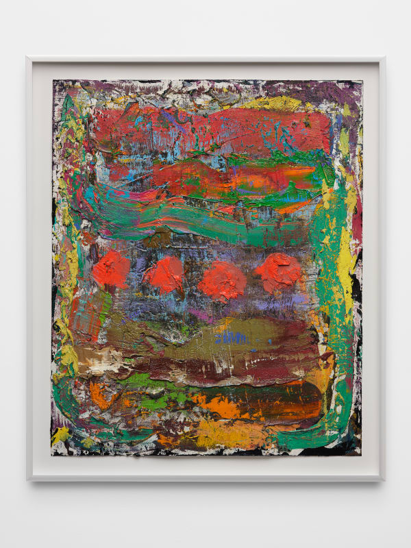 Alex Olson Untitled, 2020 Oil and modeling paste on gessoed paper 19 x 16 1/4 in 48.3 x 41.3 cm