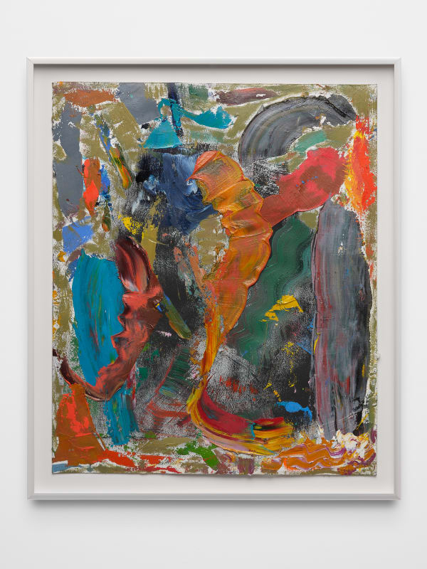 Alex Olson Untitled, 2021 Oil and modeling paste on gessoed paper 19 x 16 1/4 in 48.3 x 41.3 cm