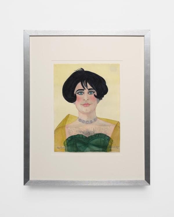 Beth Van Hoesen Miss Louise II, 1996 Watercolor, colored pencil, graphite on paper 18 3/8 x 13 1/2 in 46.7 x 34.3 cm Framed: 32 x 26 in 81.3 x 66 cm (Edition record)