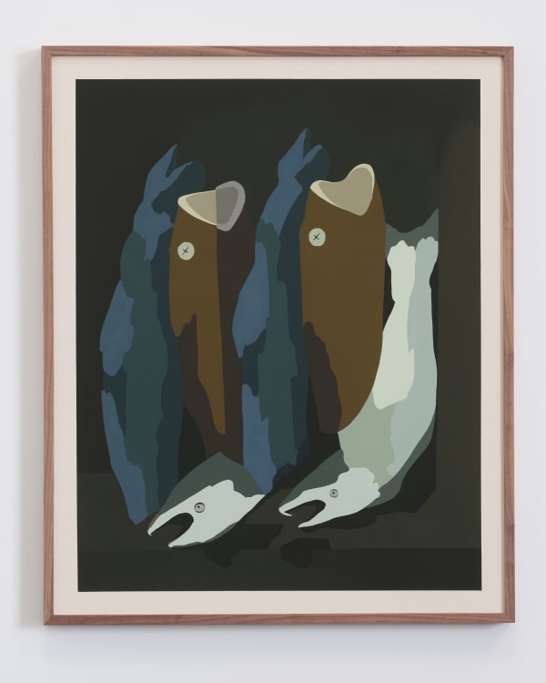 LAEH GLENN ONE FISH TWO FISH, 2020 Oil on canvas, wood frame 43 1/4 x 35 1/2 in 109.9 x 90.2 cm