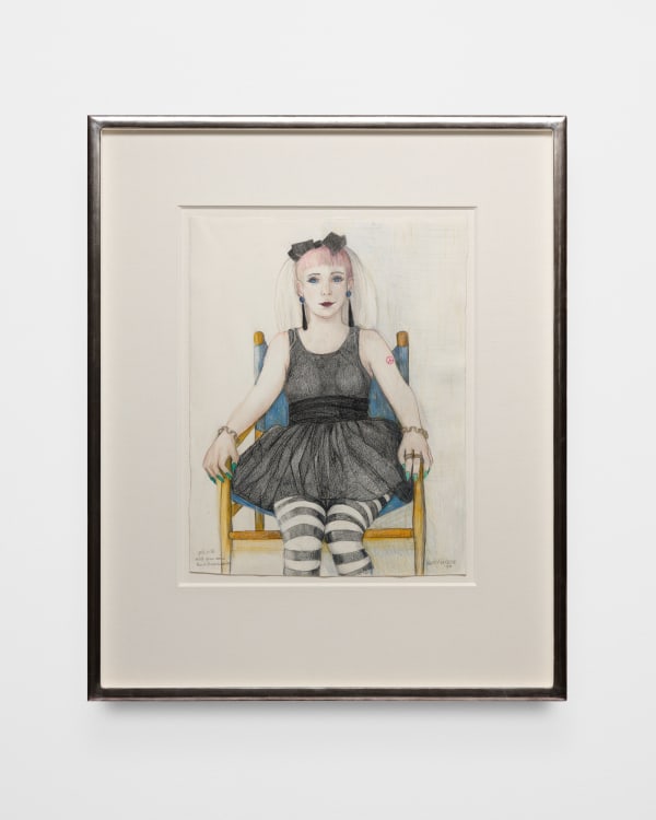Beth Van Hoesen Girl with Green Nails, 1989 Graphite, colored pencil on paper 22 x 17 in 55.9 x 43.2 cm Framed: 35 3/4 x 29 3/8 in 90.8 x 74.6 cm