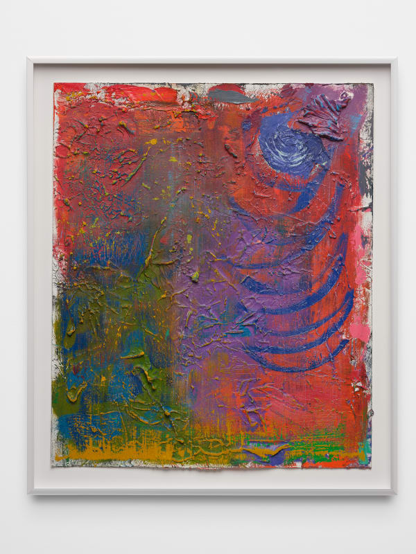 Alex Olson Untitled, 2020 Oil and modeling paste on gessoed paper 19 x 16 1/4 in 48.3 x 41.3 cm