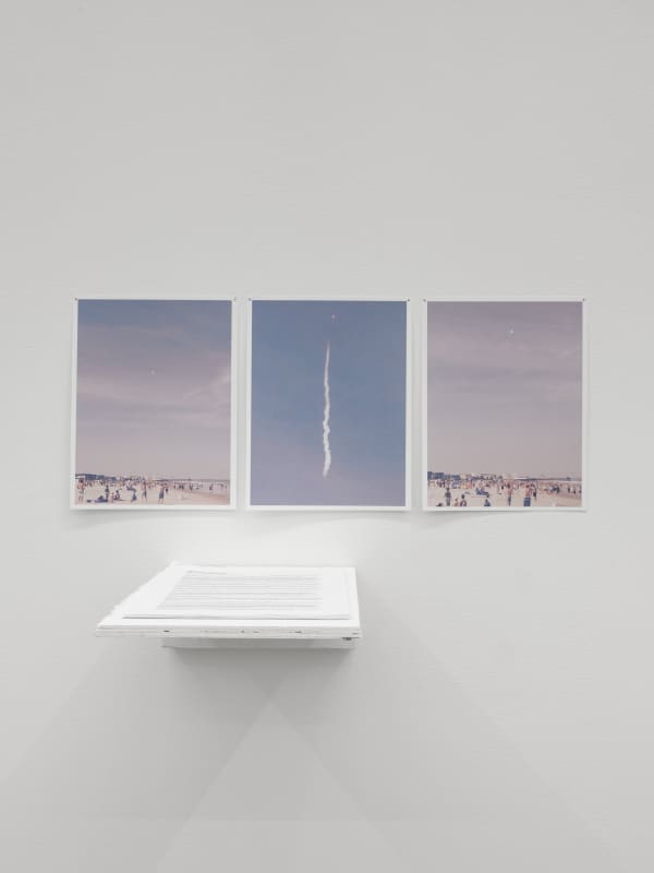 Erica Dawn Lyle The New World, 2022 Printed booklet and three color inkjet photographs 11 x 8 1/2 in each 27.9 x 21.6 cm