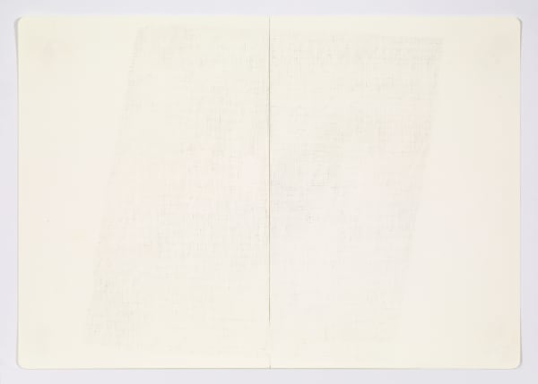 Jessica Dickinson screen/invisible-there (notebook drawing for From: This #7), 2021 Colored pencil on paper with linen tape 11 3/4 x 16 in 29.8 x 40.6 cm