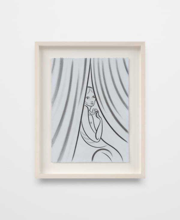 Koak Clutch, 2022 Graphite, gouache, and casein on pale blue rag paper 12 1/4 x 9 in 31.1 x 22.9 cm Framed: 15 3/4 x 12 3/4 in 40 x 32.4 cm