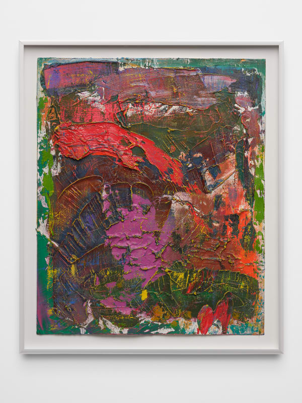 Alex Olson Untitled, 2020 Oil and modeling paste on gessoed paper 19 x 16 1/4 in 48.3 x 41.3 cm