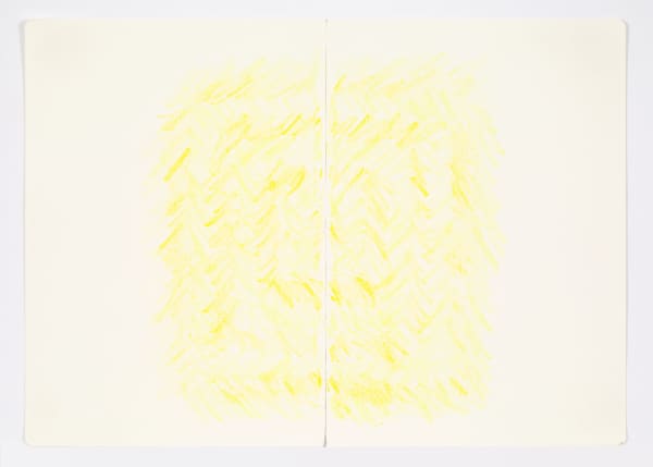 Jessica Dickinson warmth-expanding (notebook drawing for From/With #6), 2019 Colored pencil on paper with linen tape 11 3/4 x 16 in 29.8 x 40.6 cm